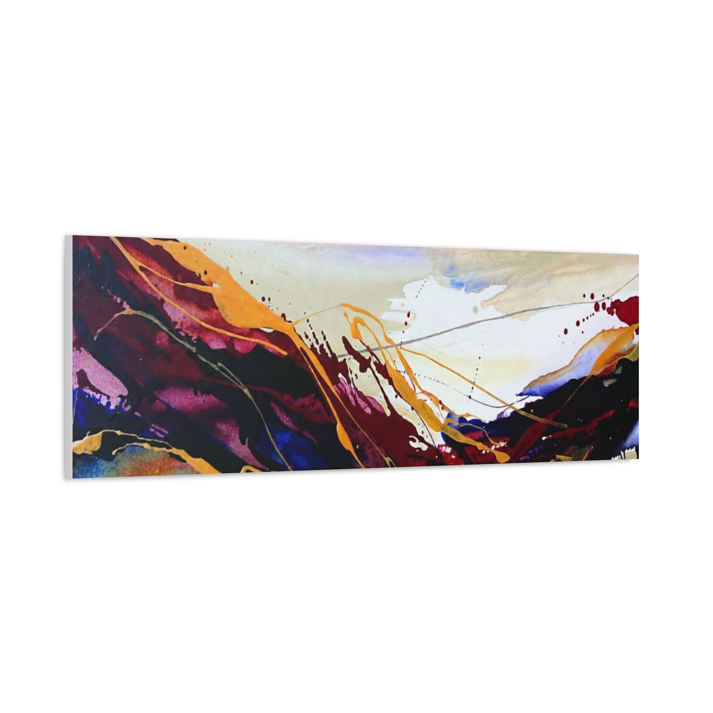 Abstract Color Flow Matte Stretched Canvas – Vibrant Modern Wall Art