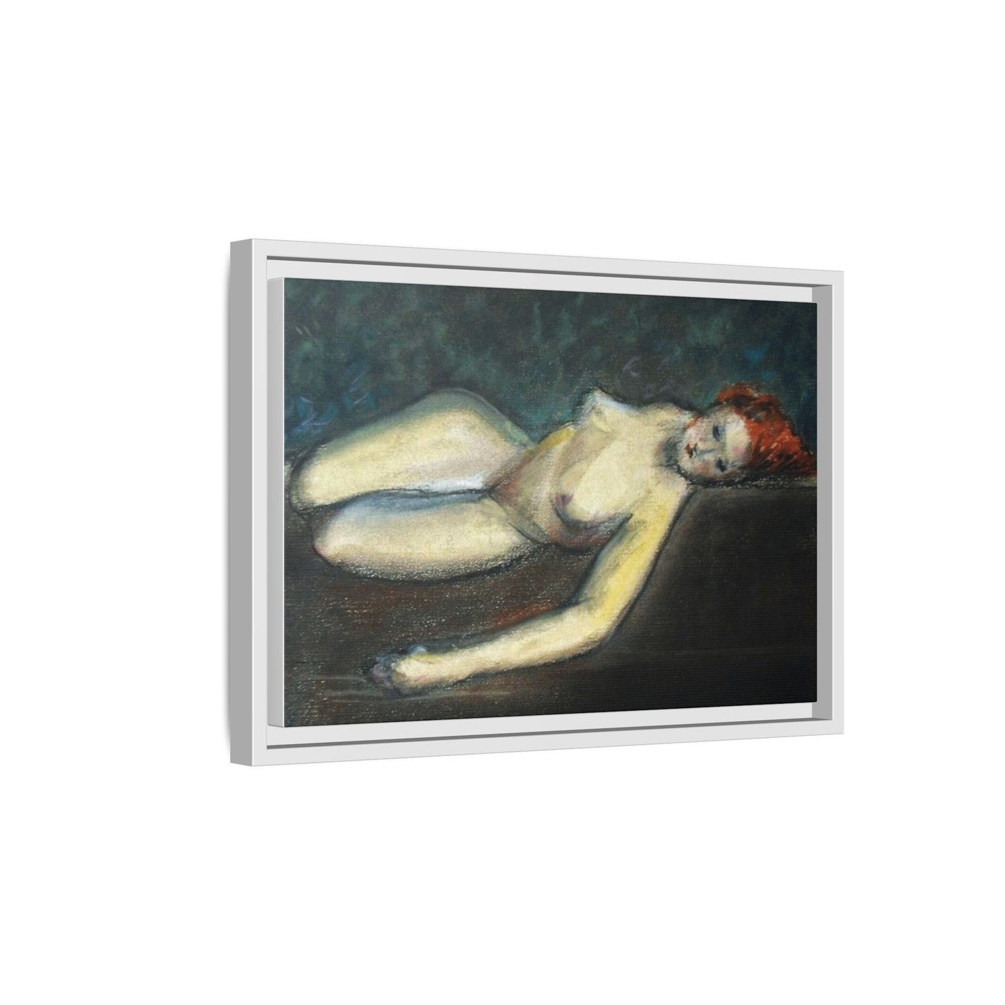 Lying nude by Paul Gosselin Framed Matte Canvas Wall Art Print