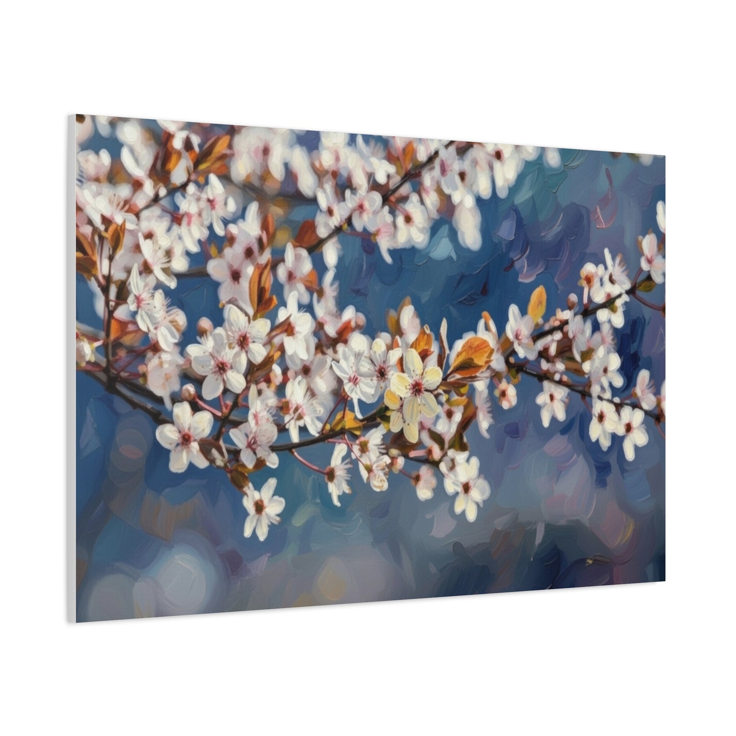 Cherry Blossom Branch Matte Canvas Wall Art — Spring Floral Print