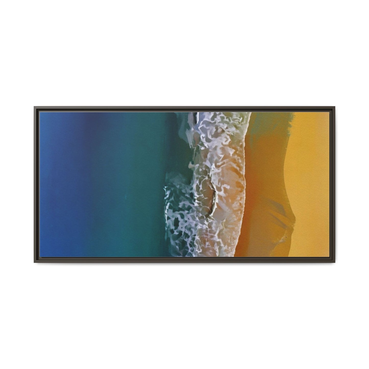 Framed Matte Canvas Seascape Print – Coastal Waves Wall Art