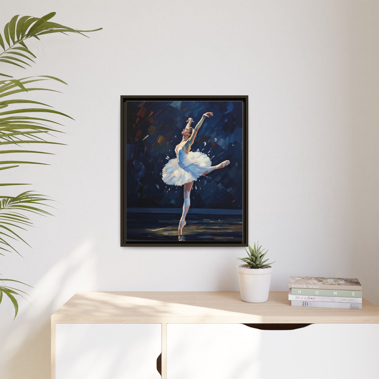 Ballerina Ballet Canvas Print — Framed Matte Wall Art
