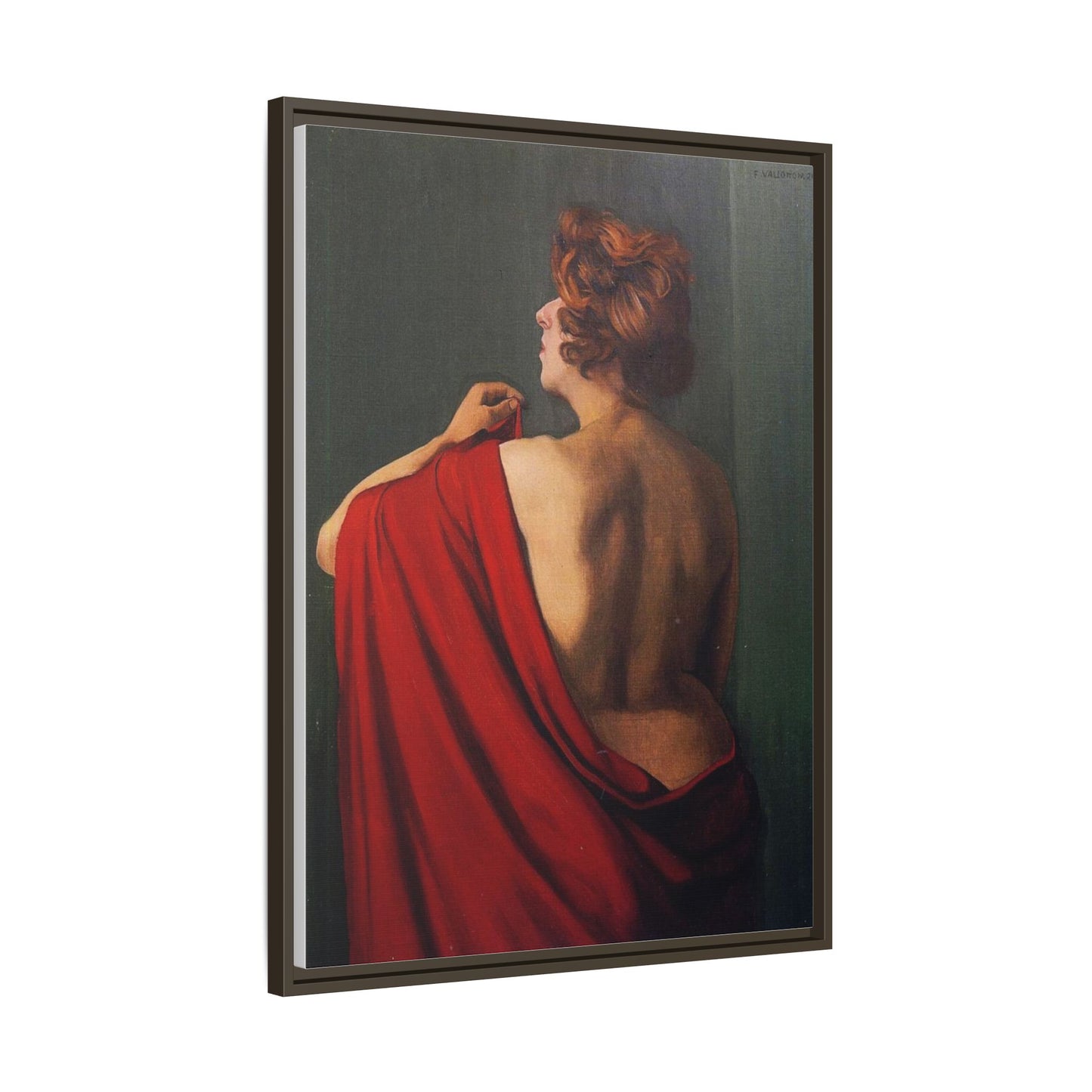 Femme au châle rouge by Félix Vallotton Framed Matte Canvas Wall Art Print