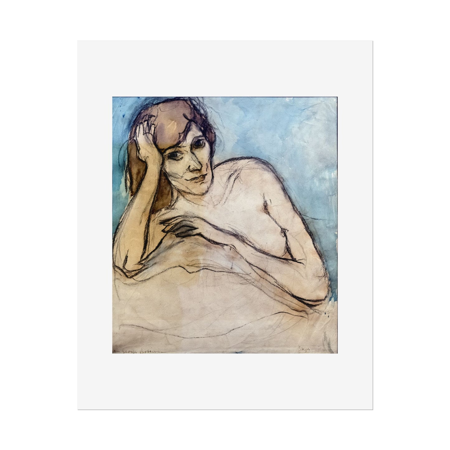 (Albi) Portrait de femme nue by Georges Bottini Wall Art Print