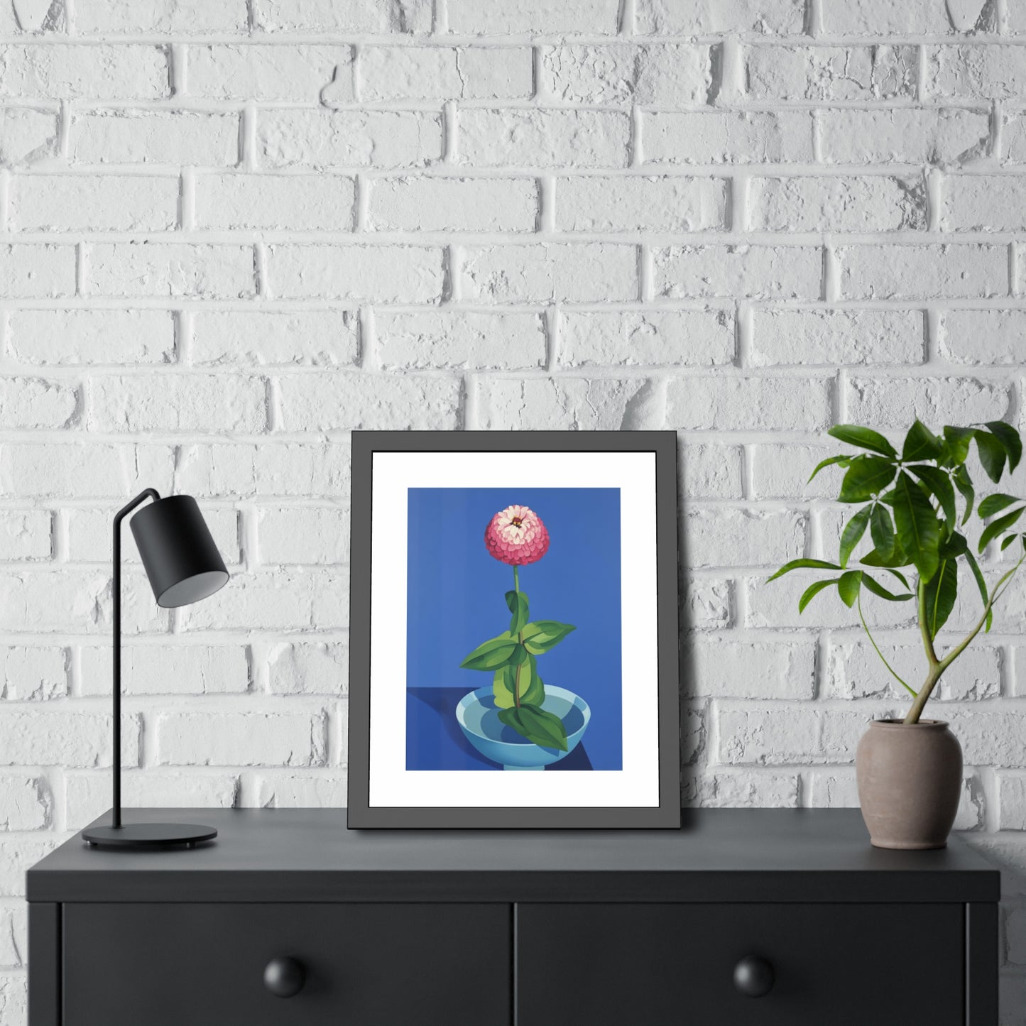 Framed Poster — Pink Bloom Still Life Wall Art