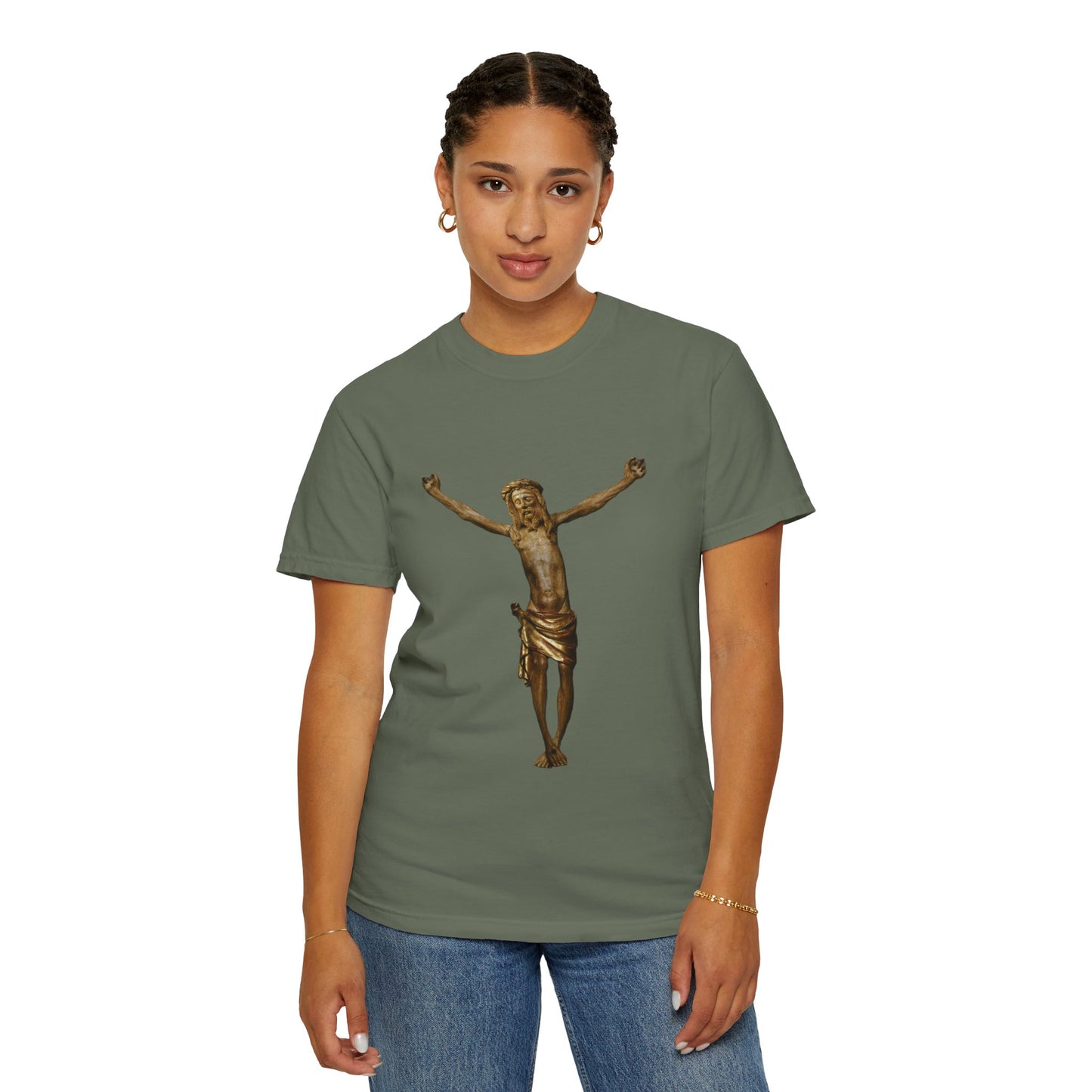 Unisex Christ on the cross Garment-Dyed T-shirt