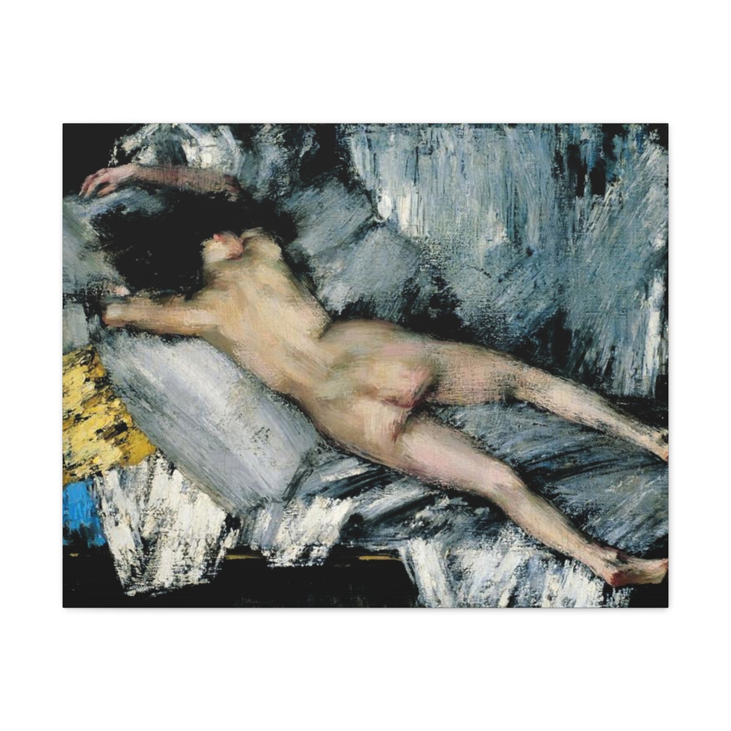 Nude in the Studio by János Vaszary Matte Stretched Canvas: Wall Art Poster