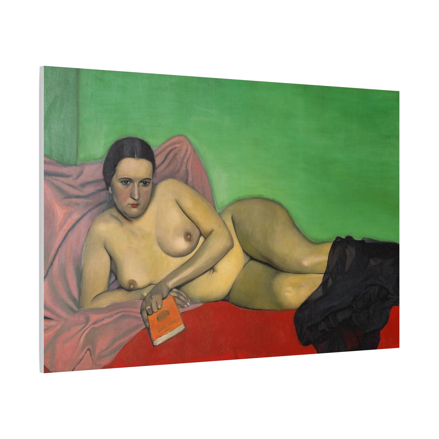 Femme nue tenant un livre by Félix Vallotton Matte Canvas Wall Art Print