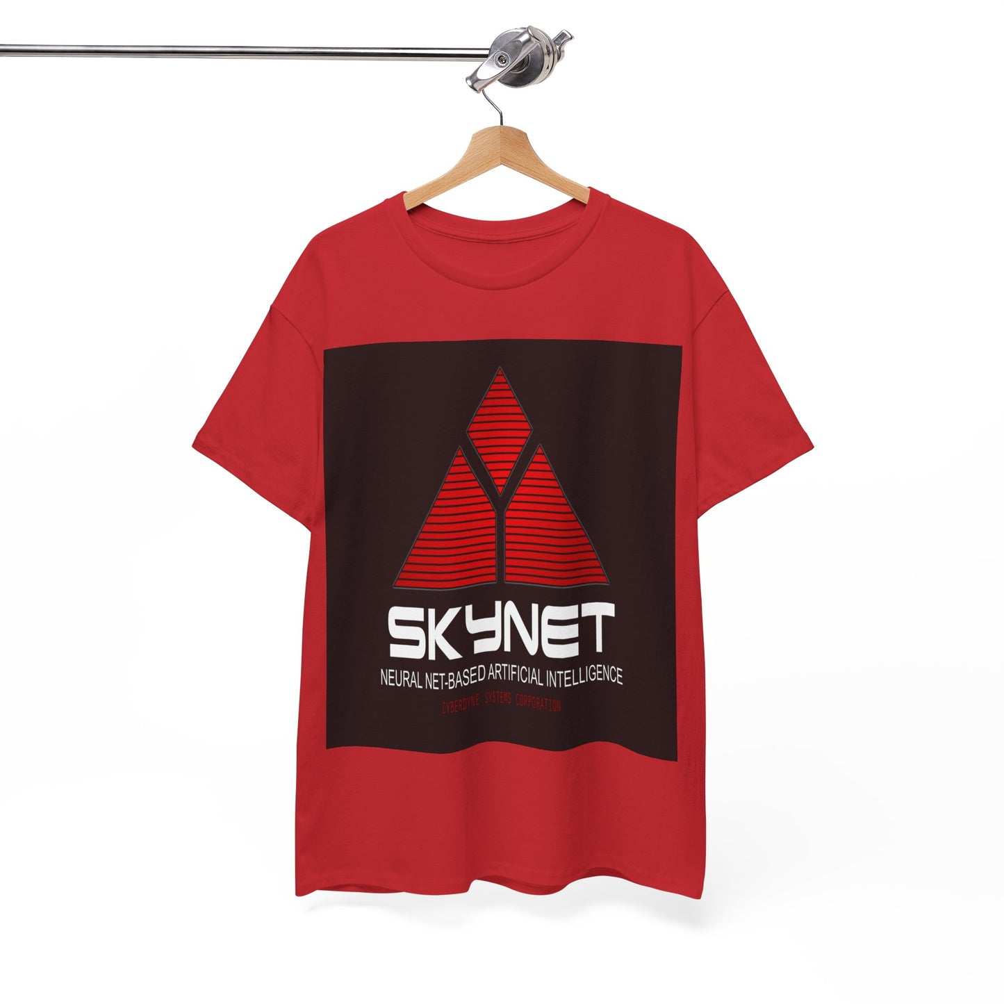 Skynet Logo Tee — Retro Red AI Graphic T-Shirt