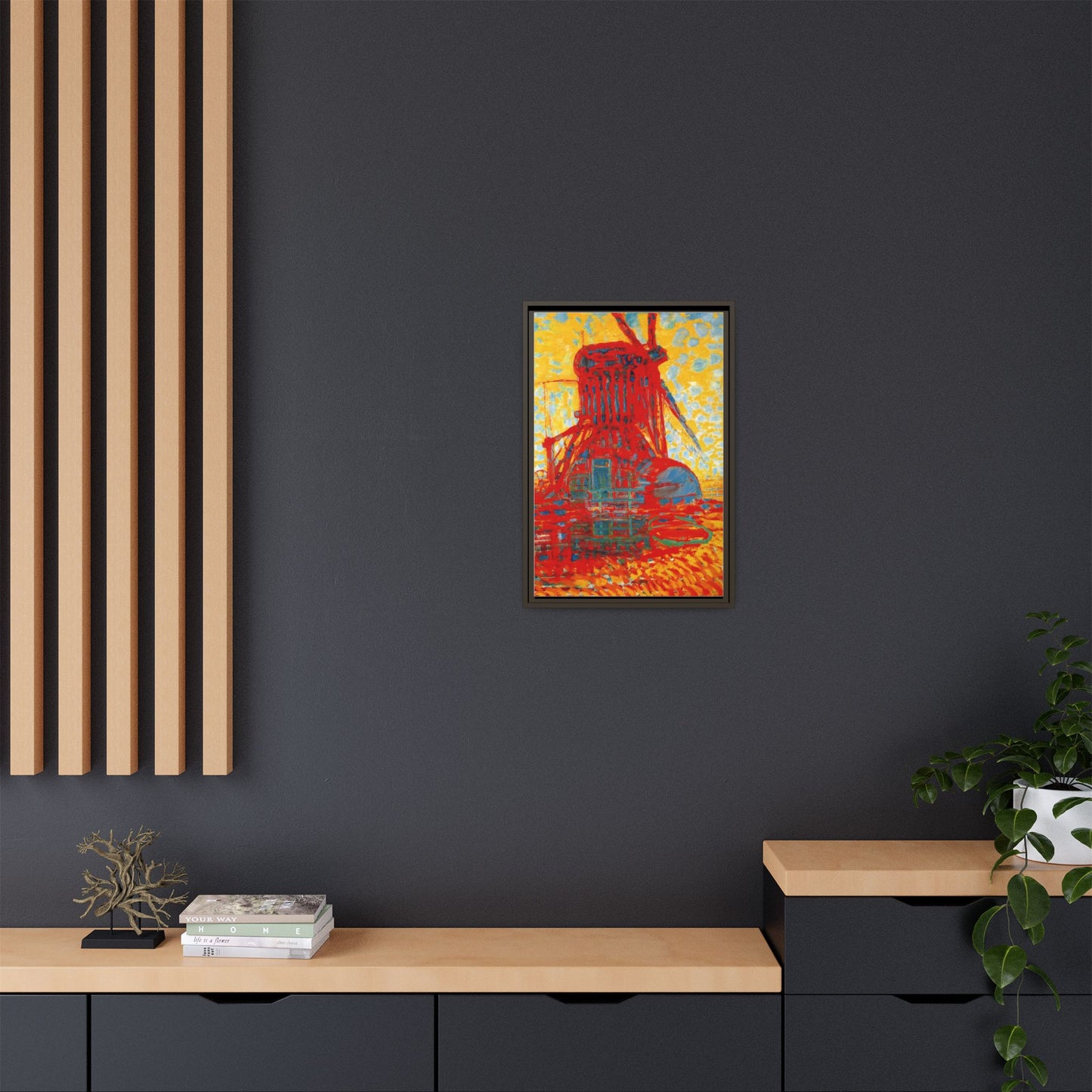 Mill by Sunlight by Piet Mondrian Matte Framed Canvas Wall Art Print
