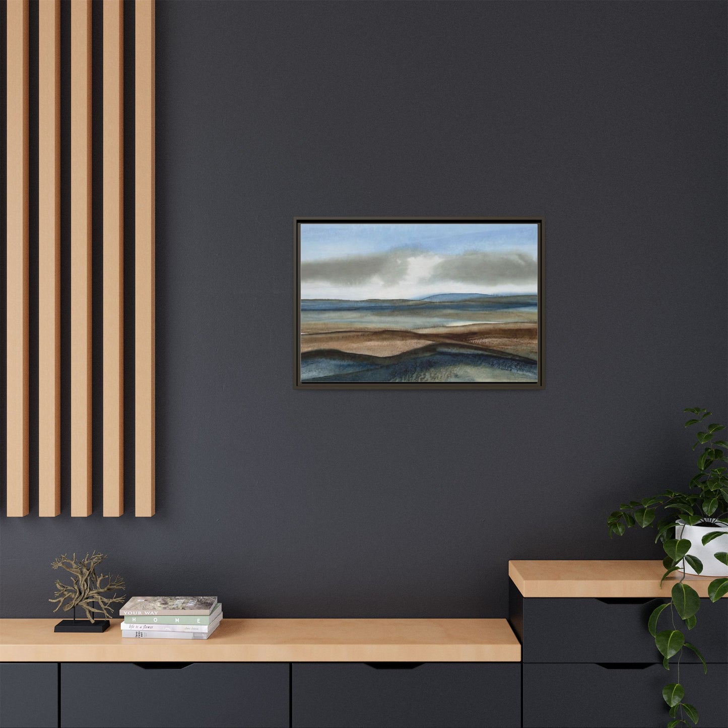 Matte Canvas Landscape, Framed (Multi-color)