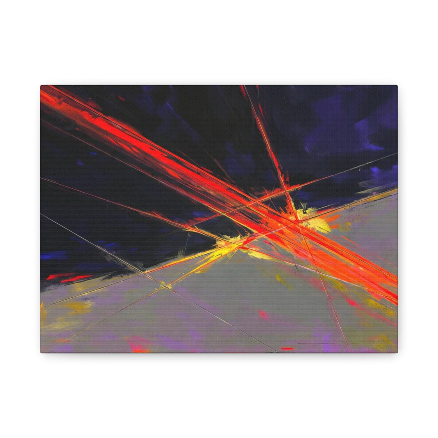 Abstract Red Streaks Matte Canvas Print — Modern Geometric Wall Art