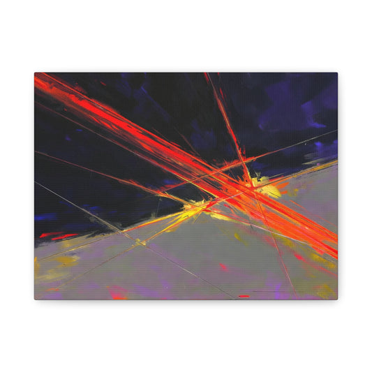 Abstract Red Streaks Matte Canvas Print — Modern Geometric Wall Art