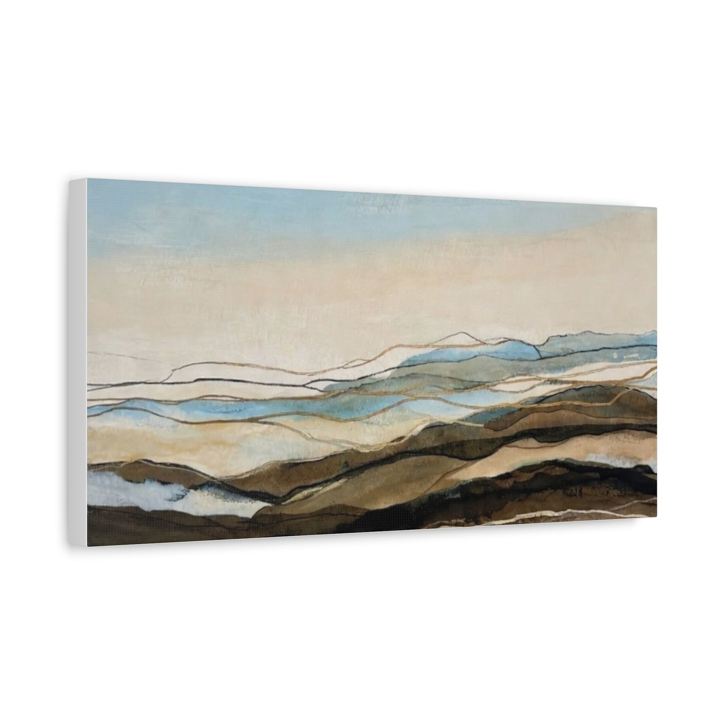 Abstract Coastal Landscape Matte Canvas – Stretched Wall Art