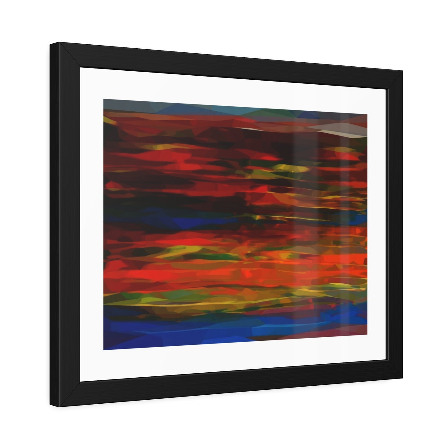 Abstract Sunset Framed Poster — Colorful Modern Wall Art