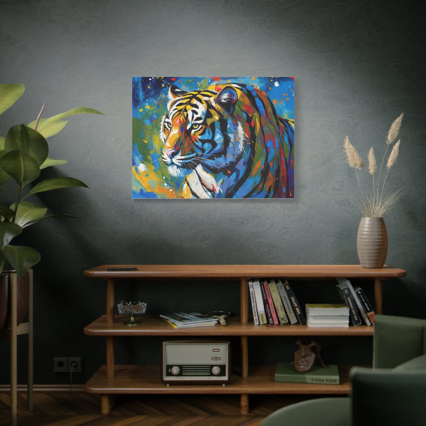 Colorful Tiger Matte Canvas Wall Art — Vibrant Stretched 1.25"