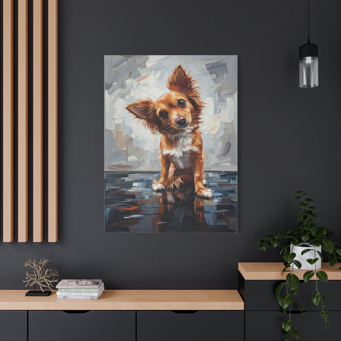 Charming Chihuahua Canvas Print — Whimsical Dog Portrait Wall Art