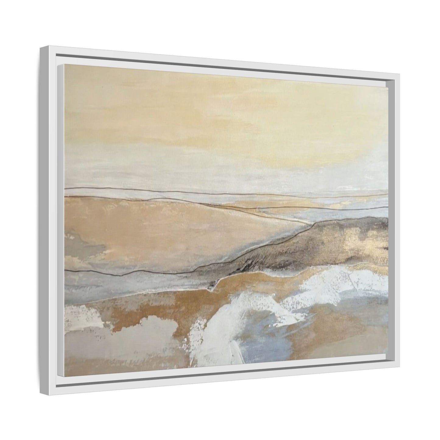 Framed Abstract Coastal Landscape Matte Canvas Wall Art