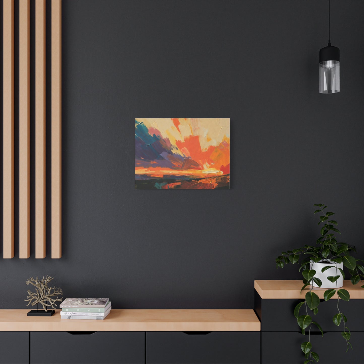 Abstract Sunset Landscape Canvas Print — Matte Stretched Wall Art