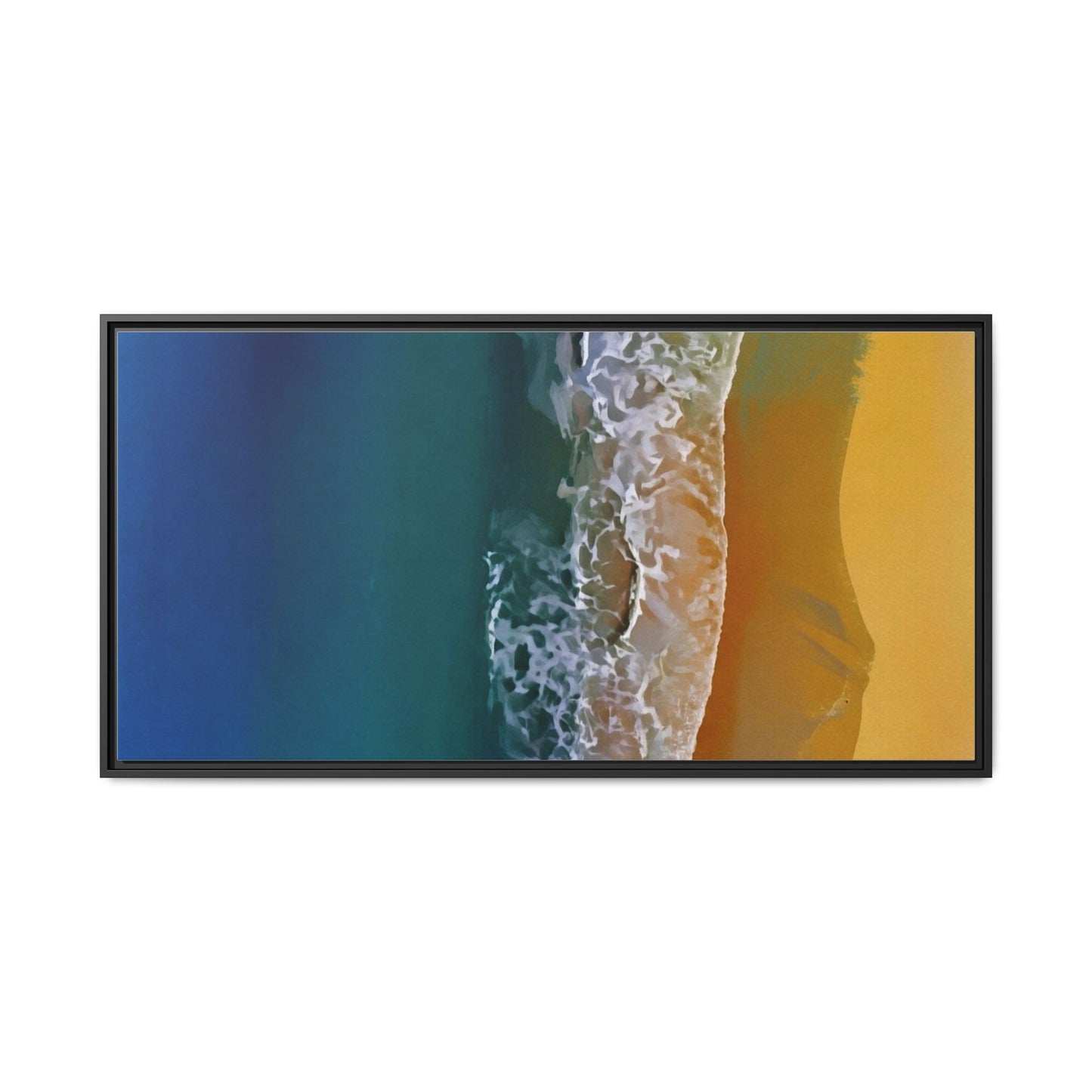 Framed Matte Canvas Seascape Print – Coastal Waves Wall Art