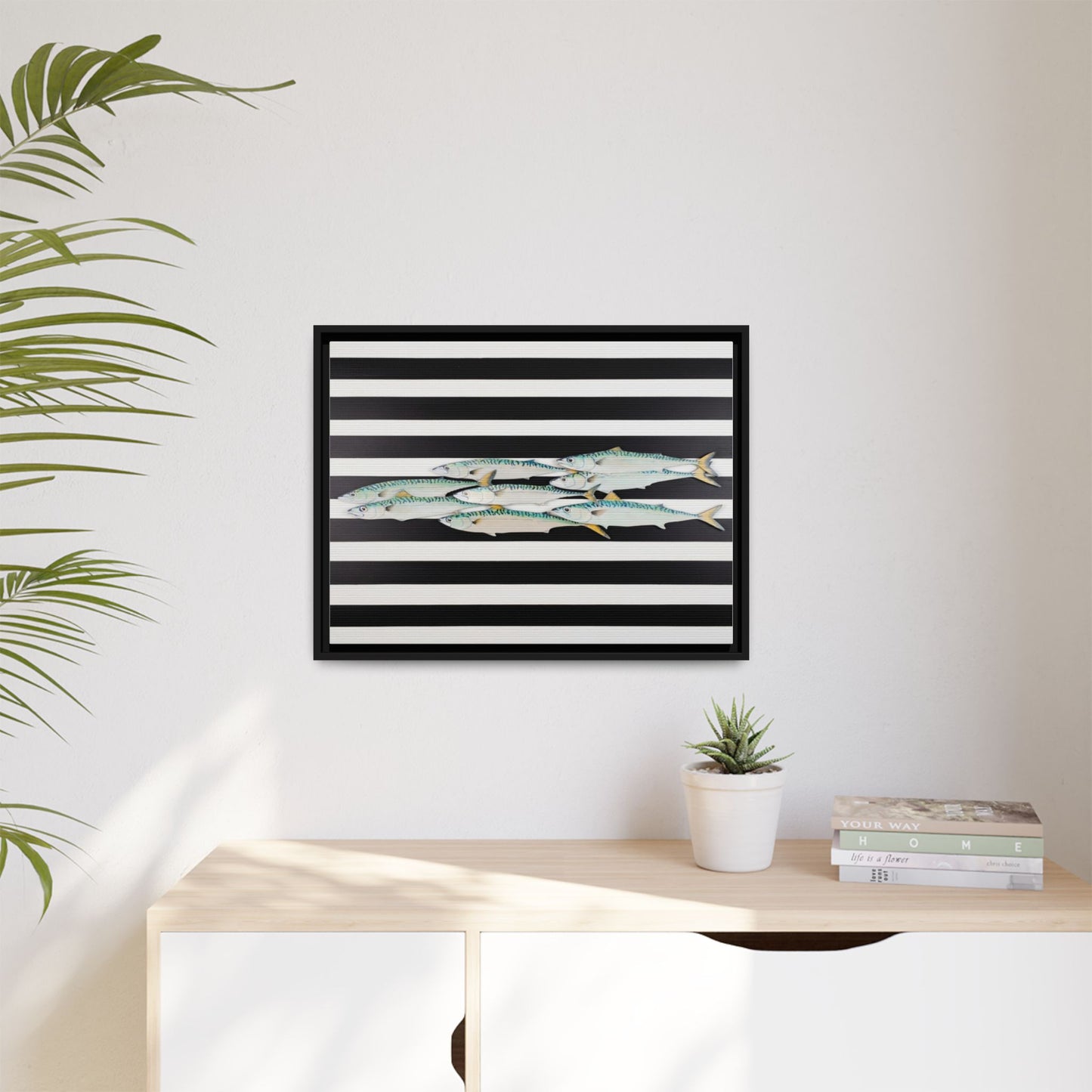 Striped Mackerel Canvas Print — Framed Matte Fish Wall Art