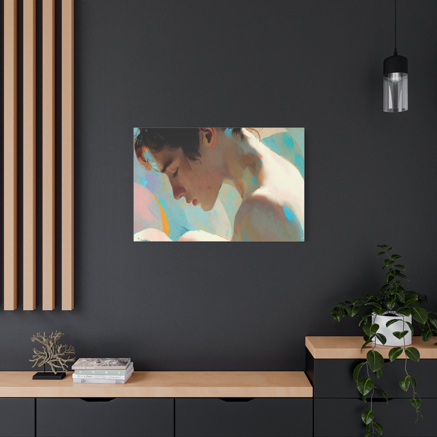 Dreamy Portrait Matte Canvas Print — Serene Female Profile Wall Art, Stretched 1.25"