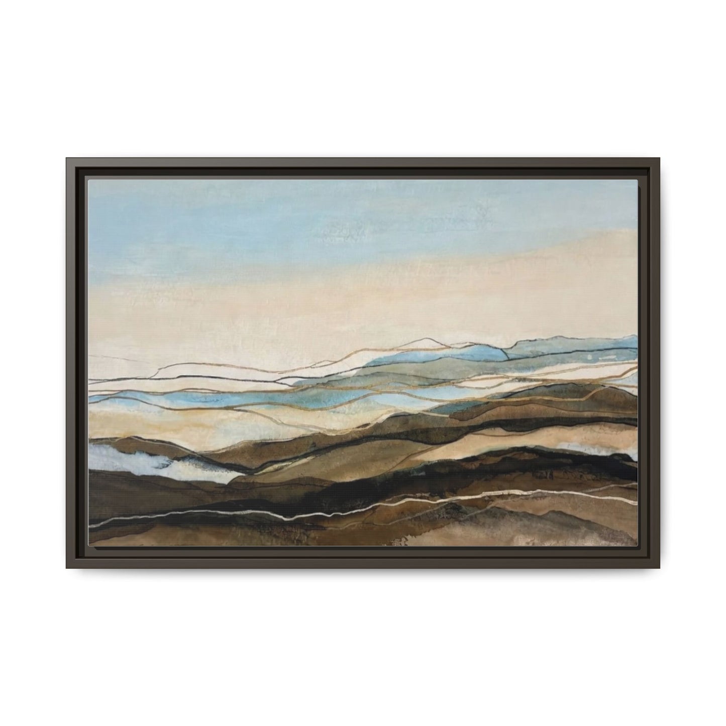 Framed Matte Canvas Print — Abstract Coastal Landscape Wall Art
