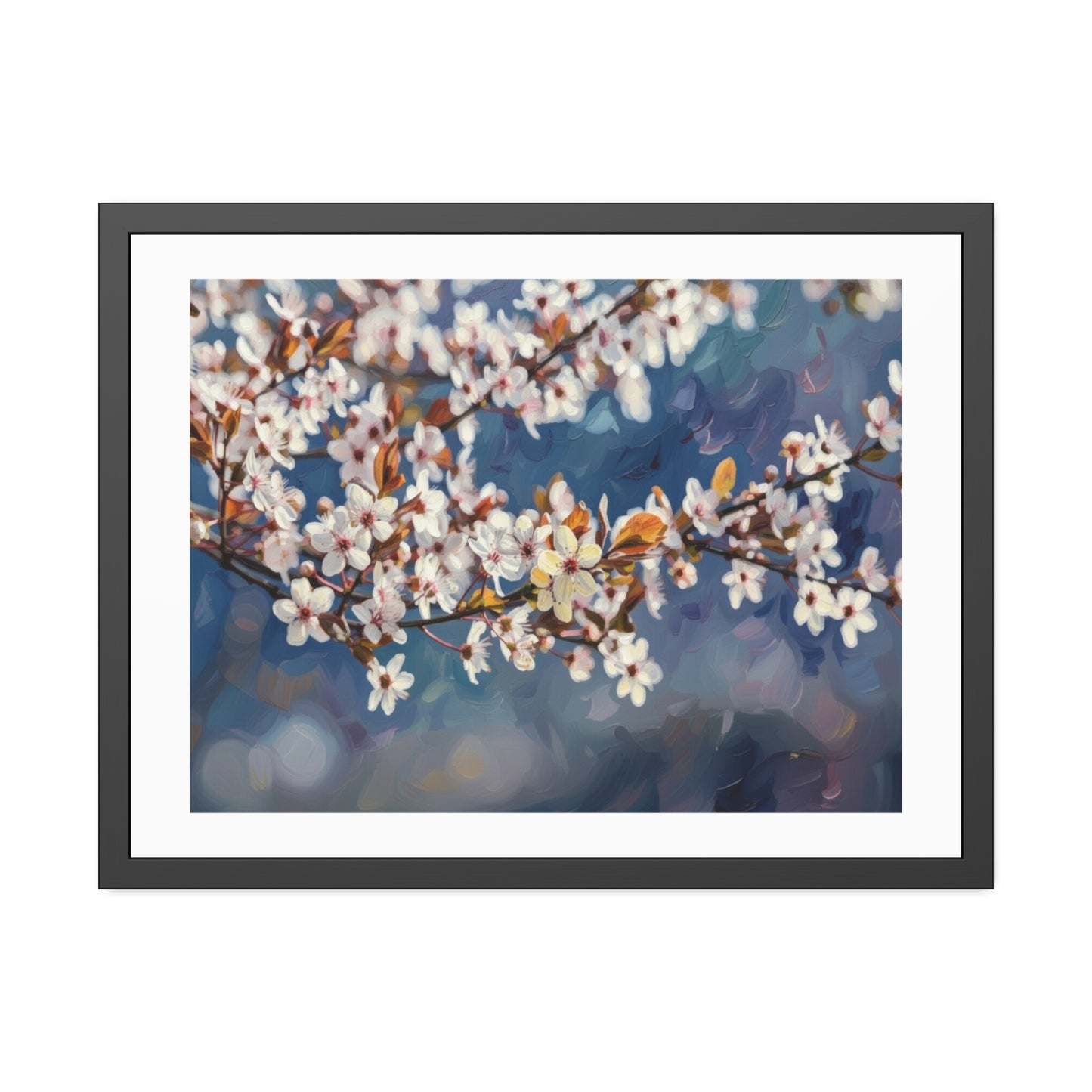 Cherry Blossom Branch Framed Poster — Floral Spring Wall Art Print