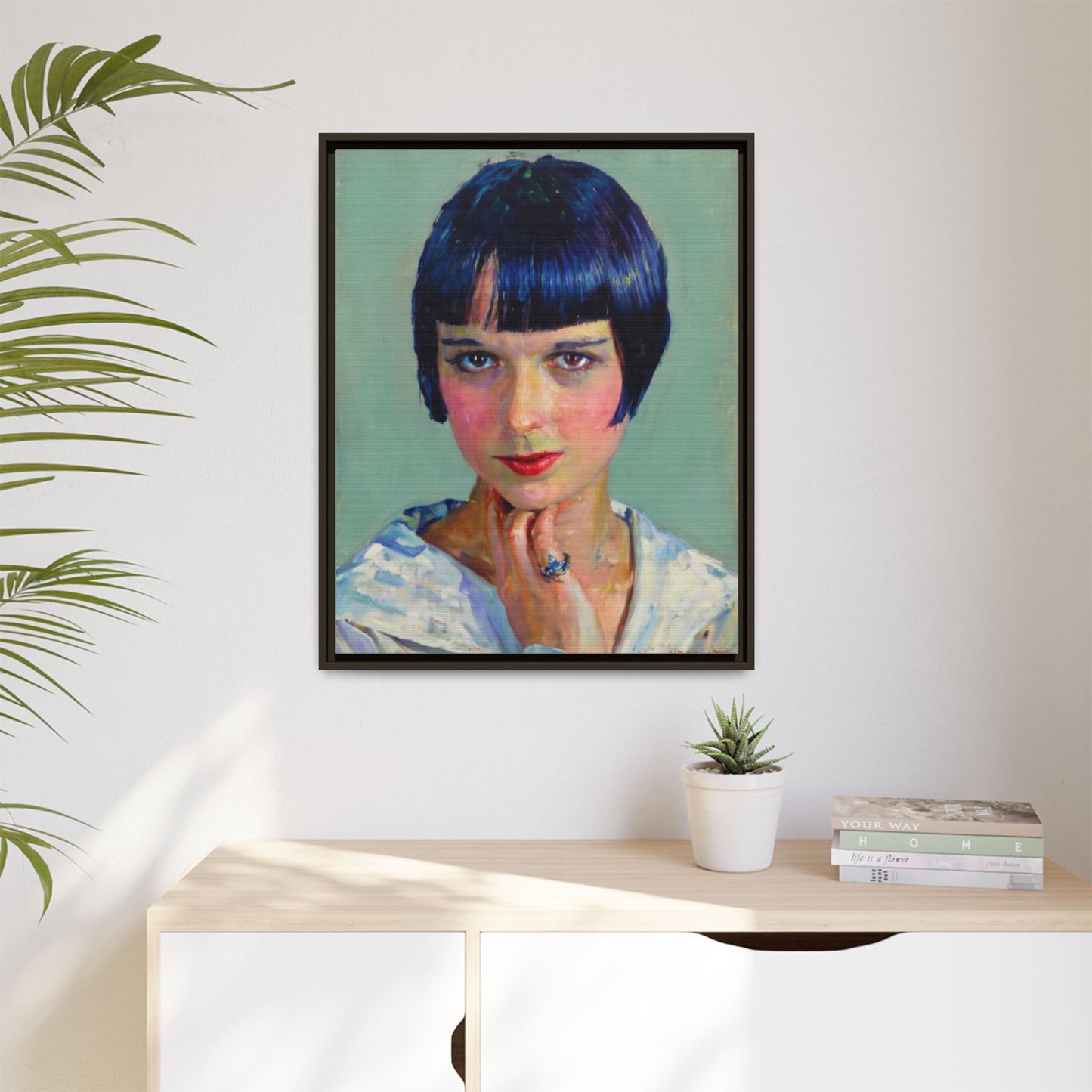 Framed Matte Canvas Portrait Print — Vintage Flapper Woman