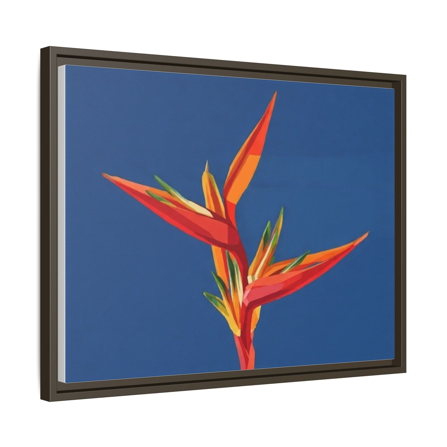 Framed Matte Canvas – Tropical Bird of Paradise Floral Wall Art