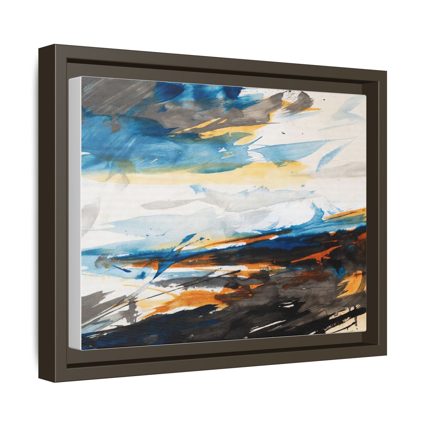 Abstract Coastal Waves Matte Canvas Framed Wall Art
