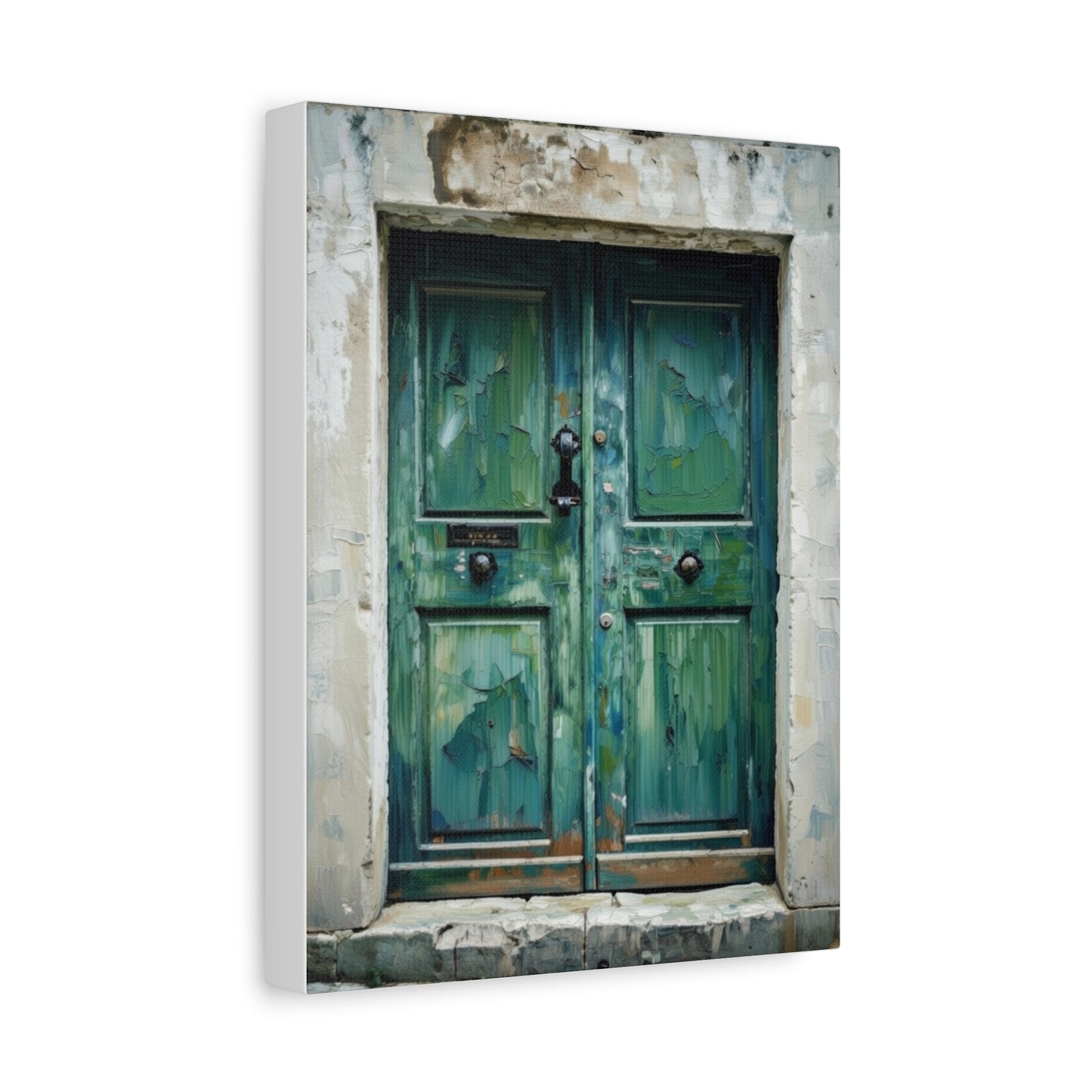Vintage Green Door Matte Canvas Wall Art — Stretched 1.25"