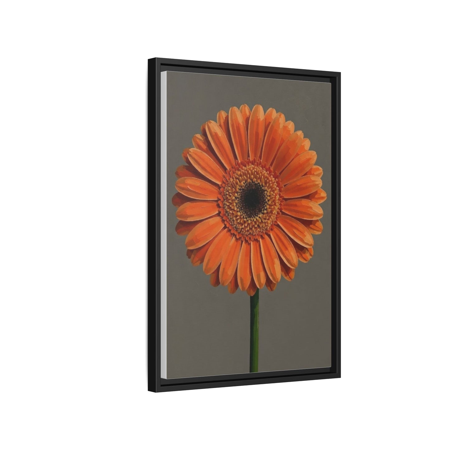 Orange Gerbera Daisy Matte Canvas Print (Framed)