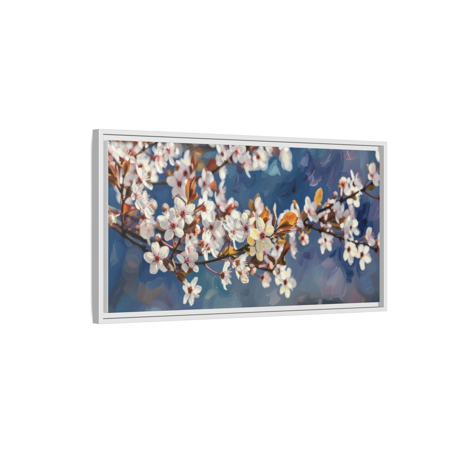 Framed Matte Canvas Print — Cherry Blossom Branch Wall Art
