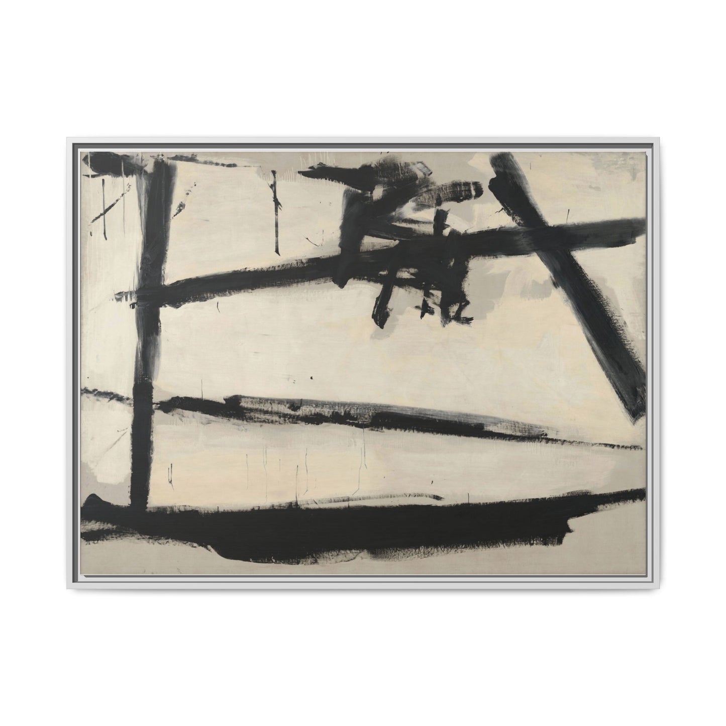 Painting Number 2 by Franz Kline Framed Abstract Canvas Art Print