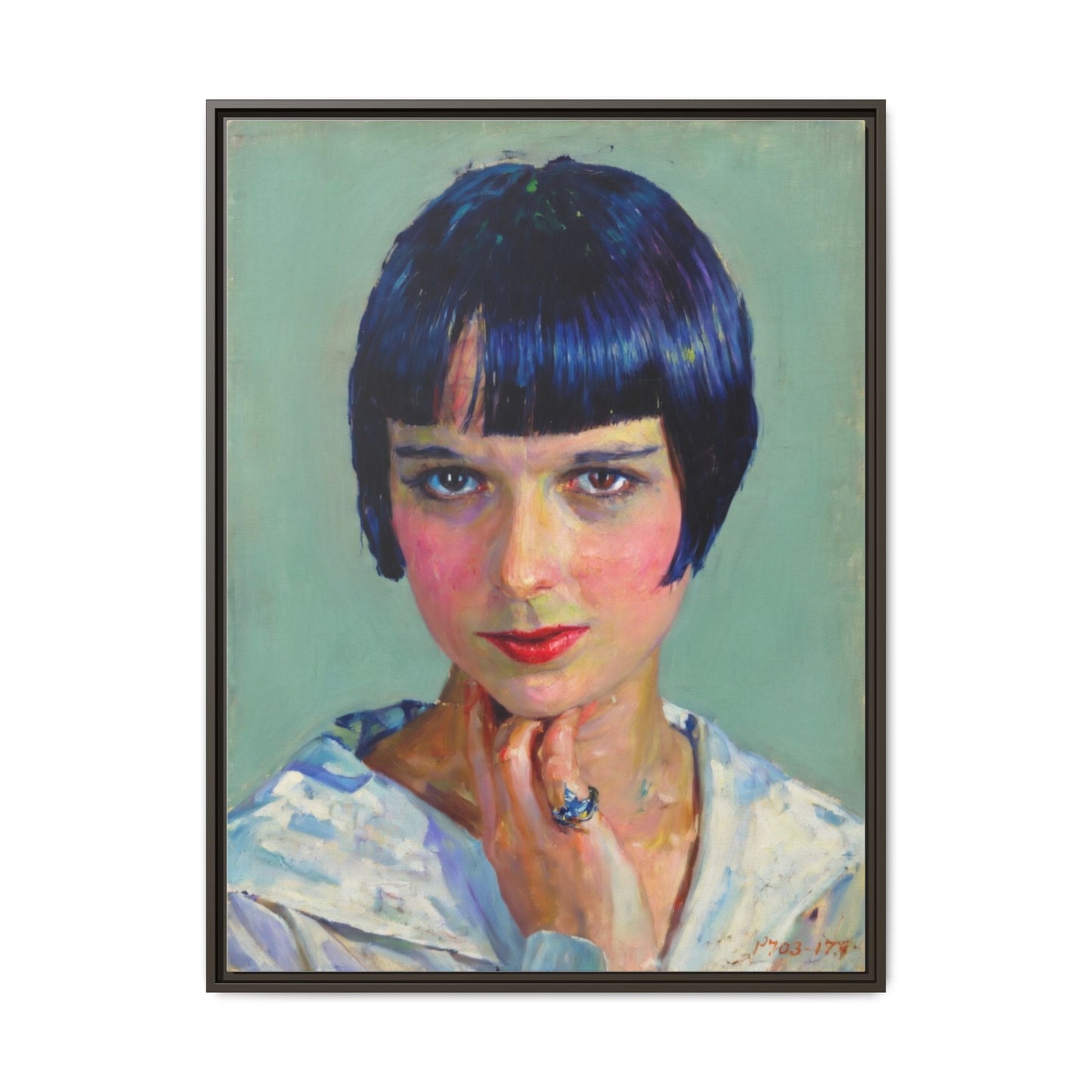 Framed Matte Canvas Portrait Print — Vintage Flapper Woman
