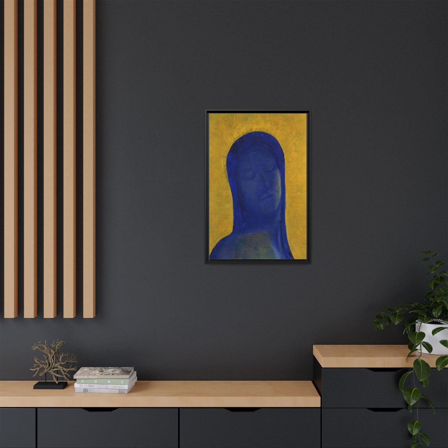 Closed Eyes by Odilon Redon Framed Matte Canvas Wall Art Print