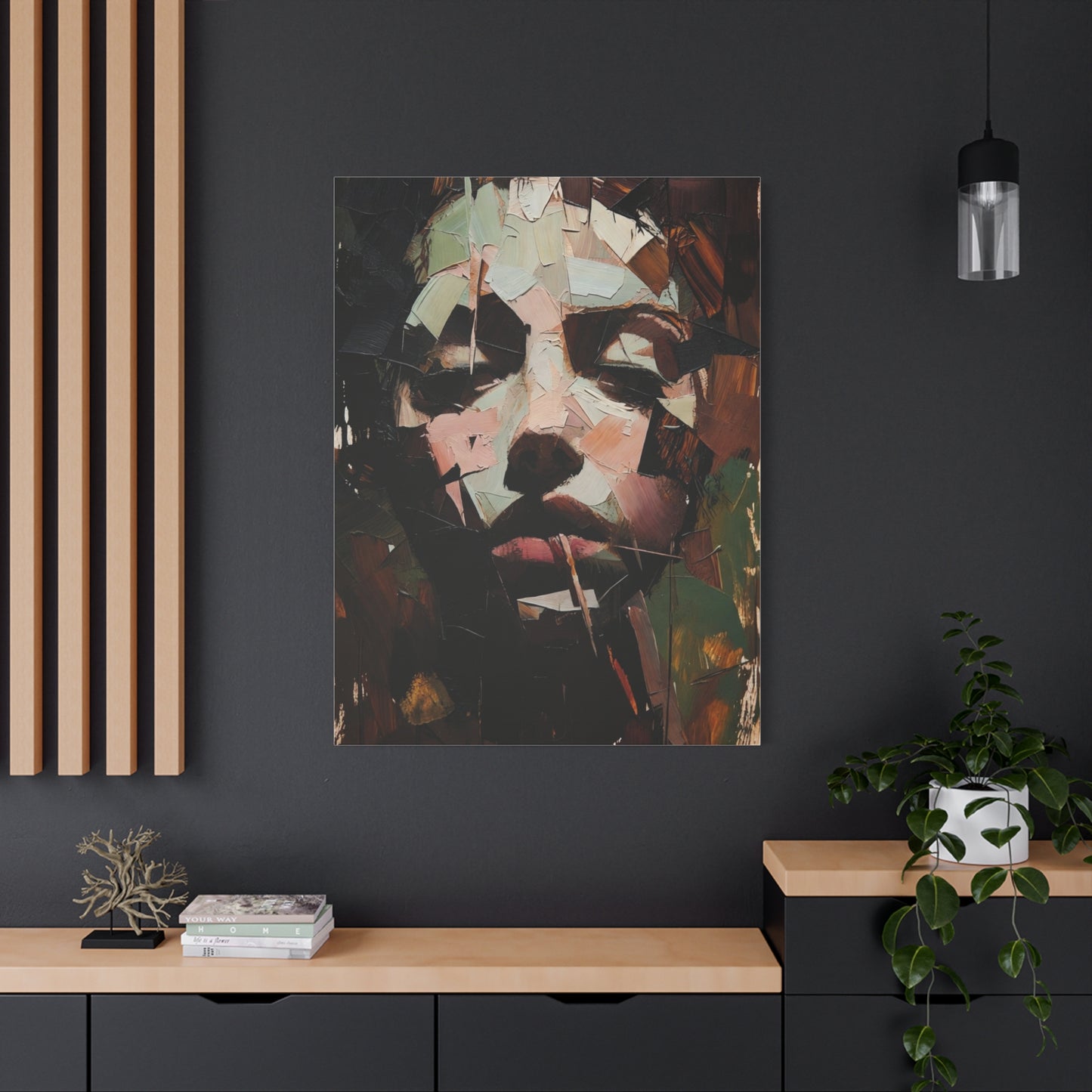 Abstract Portrait Matte Stretched Canvas (1.25") — Contemporary Textured Face Art