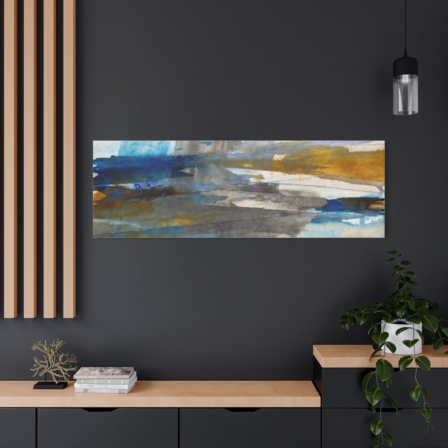 Abstract Coastal Blue Matte Canvas Print — Stretched 1.25" Wall Art