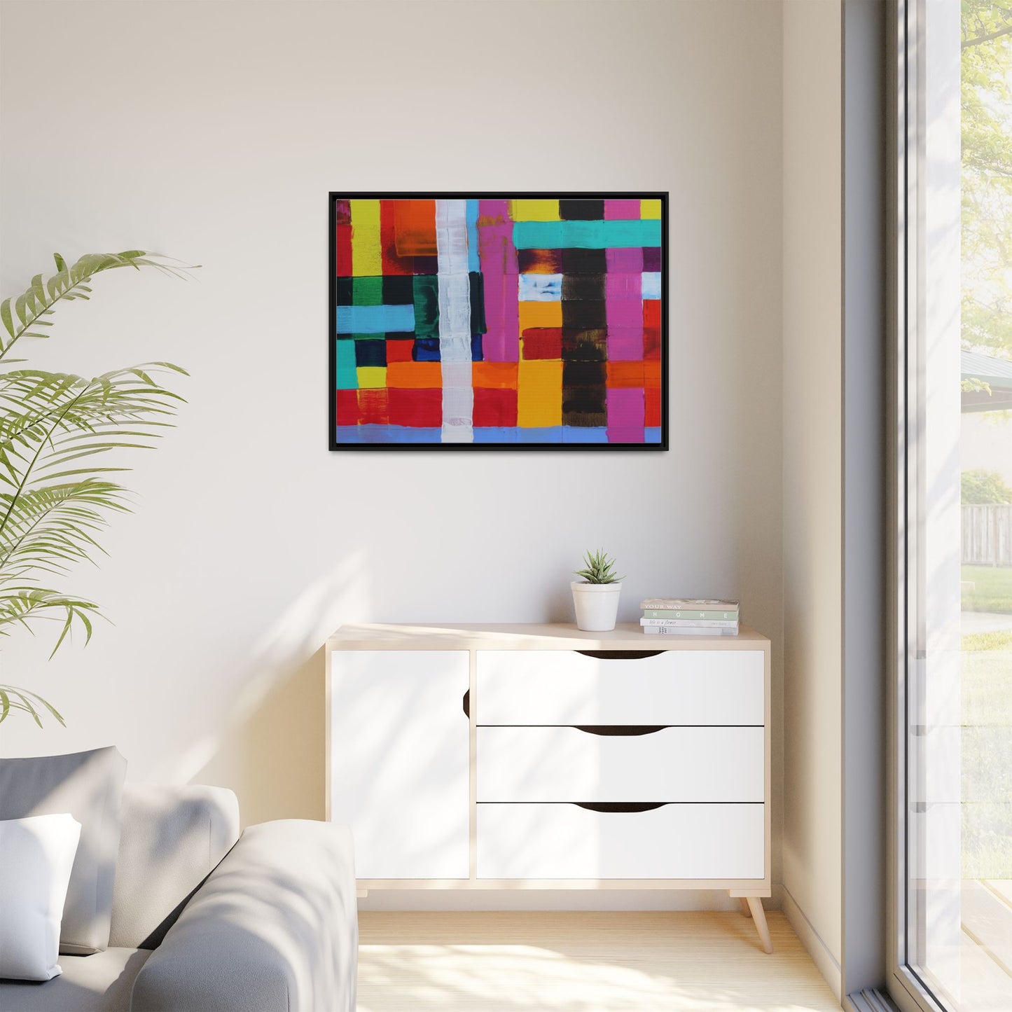 Farbfeld Malerei (Acryl) by Unknown Artist Matte Framed Canvas Wall Art Print
