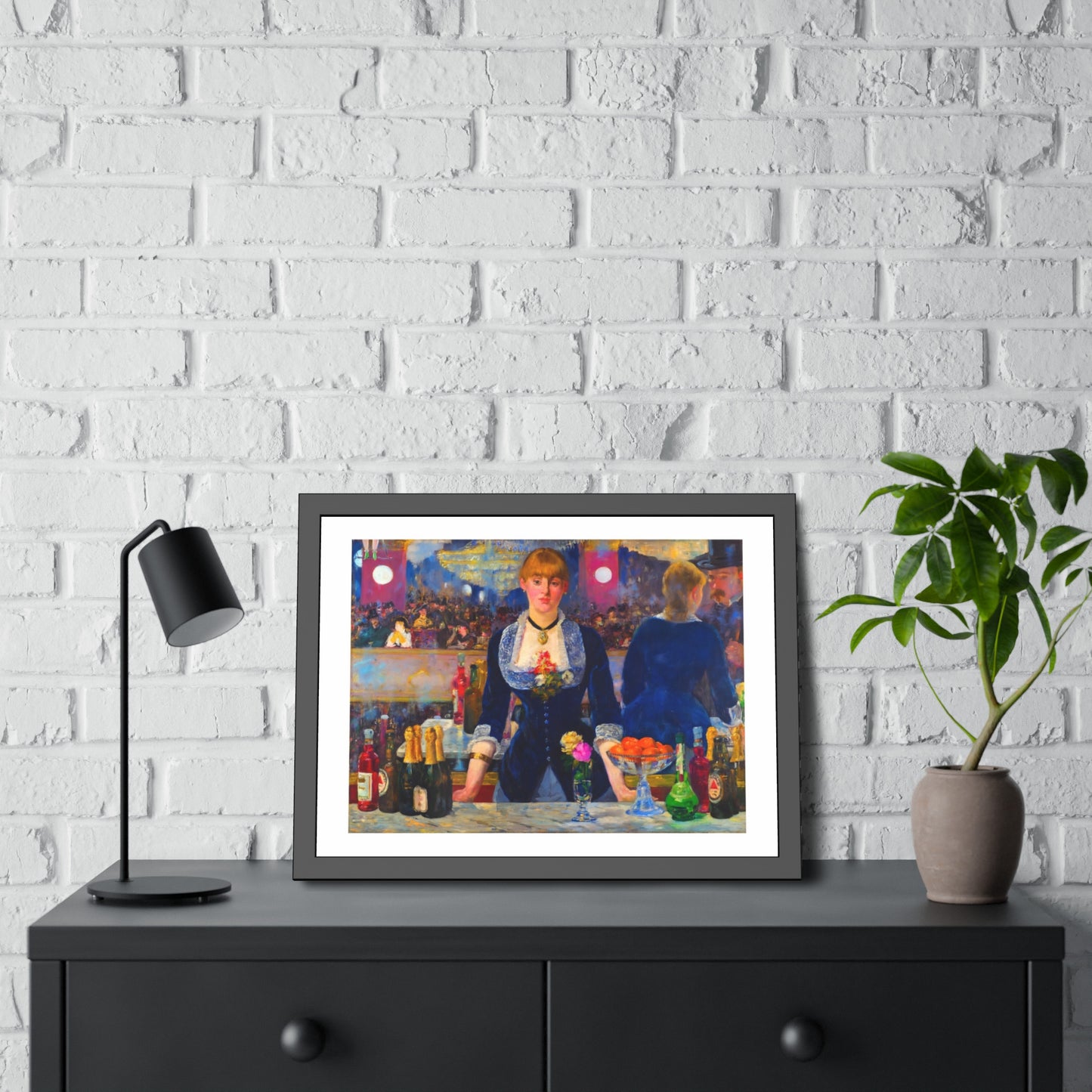 Framed Art Poster — 'A Bar at the Folies‑Bergère' Vintage Impressionist Print