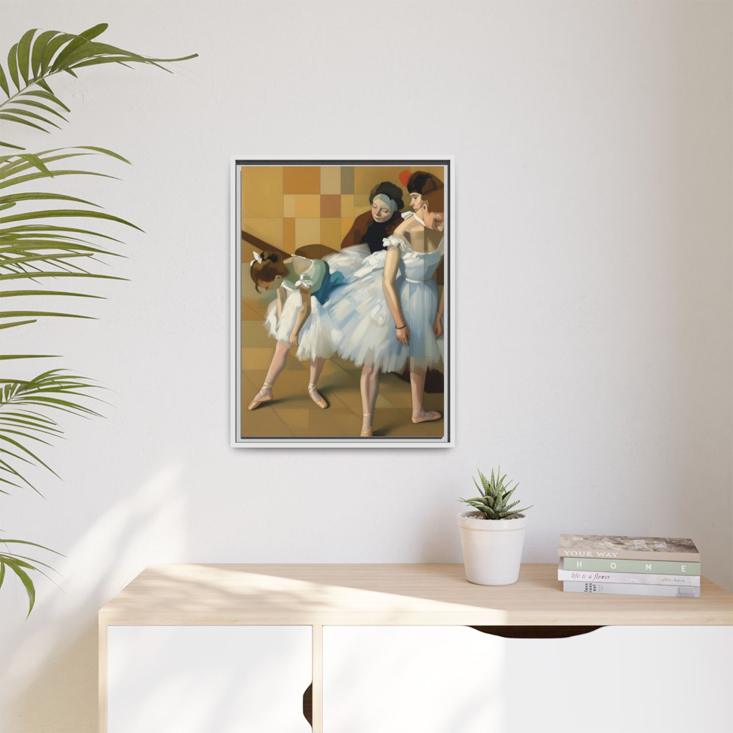 Ballet Dancers Matte Framed Canvas – Impressionist Dance Wall Art