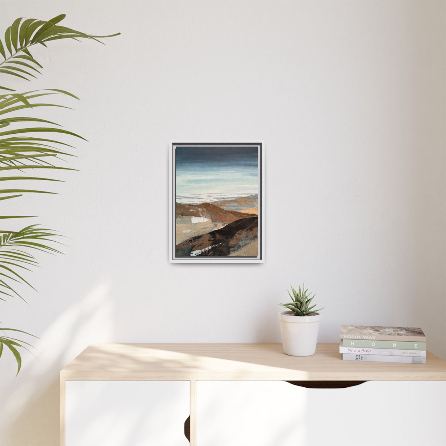 Framed Matte Canvas Art — Serene Abstract Landscape