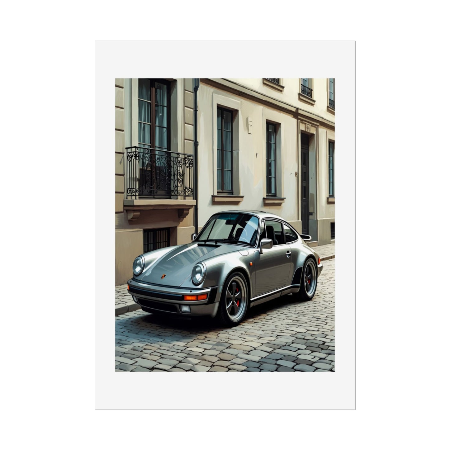 Classic Porsche 911 Rolled Poster — Vintage Sports Car Street Photography Print
