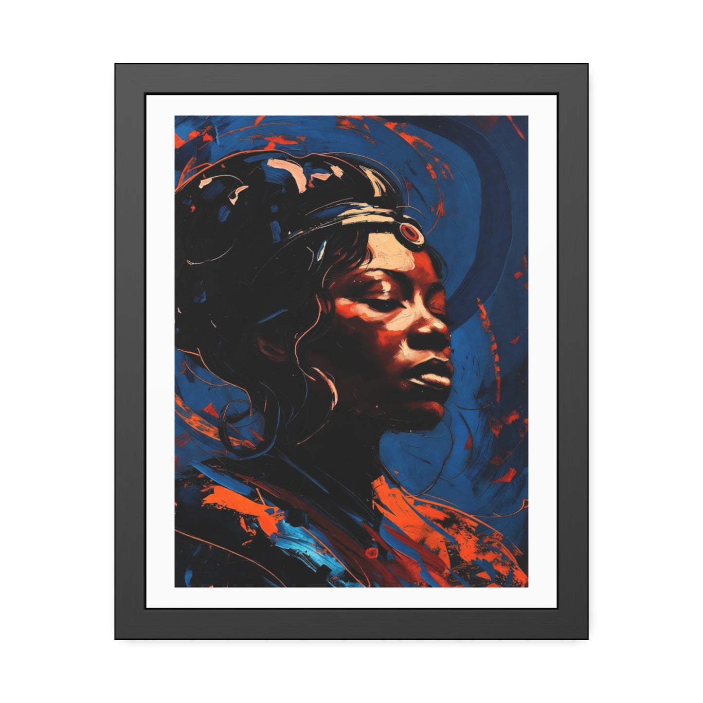 Framed Art Poster — Bold Abstract Portrait Wall Art