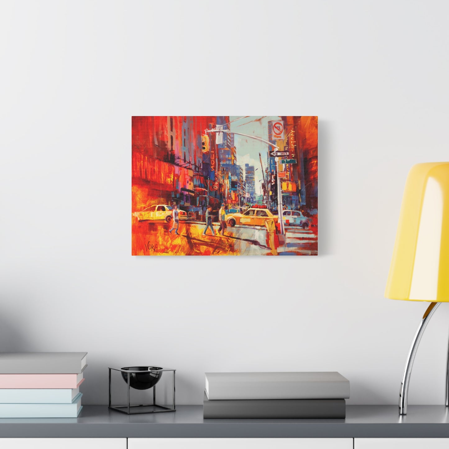 New York 7th AV attributed to Voke Canvas Wall Art — Matte Stretched Canvas