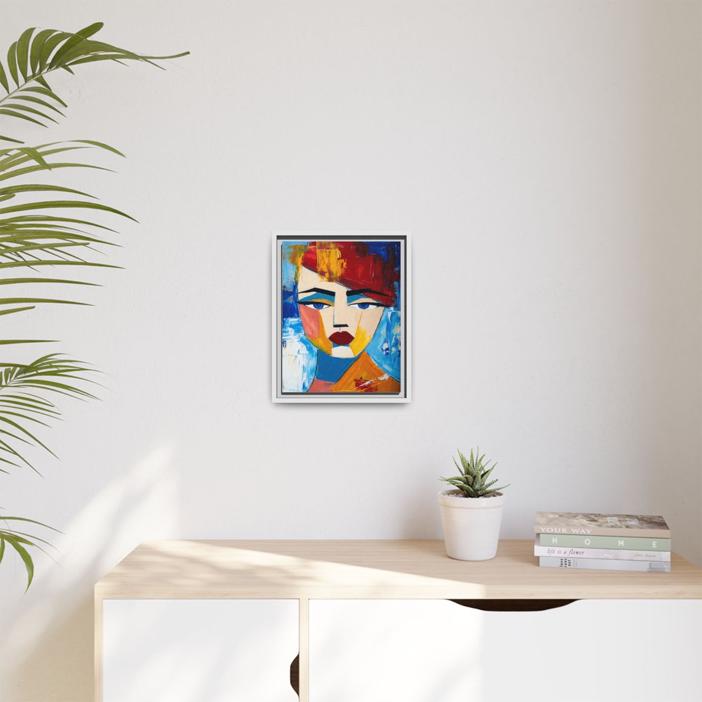 Abstract Colorful Portrait Framed Canvas Art
