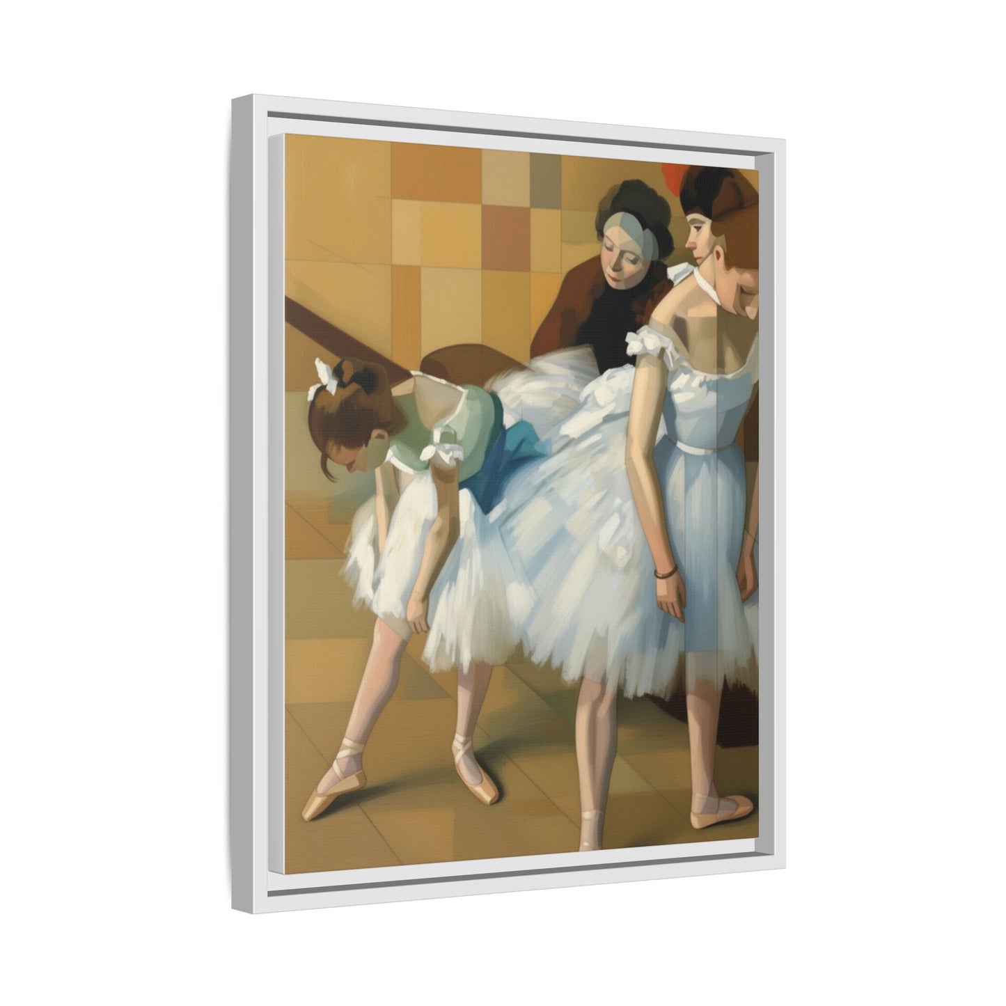 Ballet Dancers Matte Framed Canvas – Impressionist Dance Wall Art
