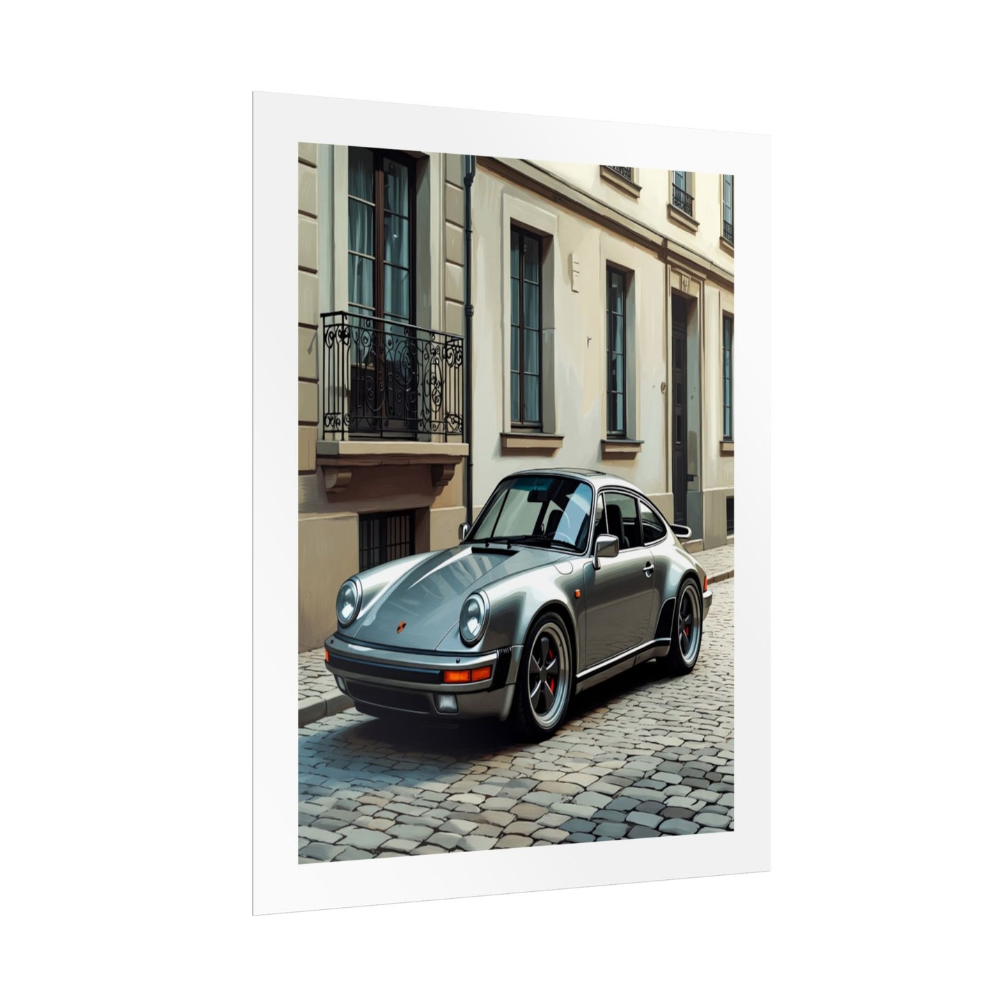 Classic Porsche 911 Rolled Poster — Vintage Sports Car Street Photography Print