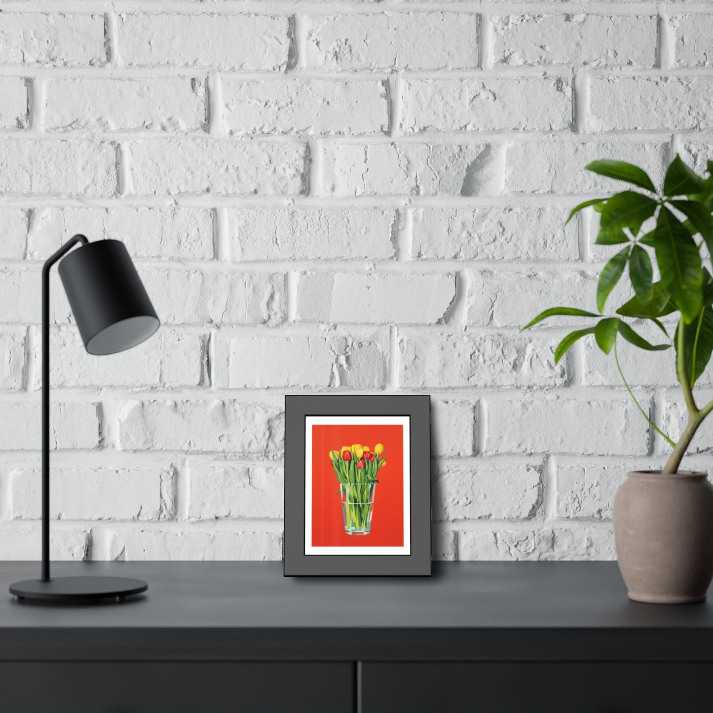 Tulip Bouquet Framed Poster — Bright Floral Wall Art