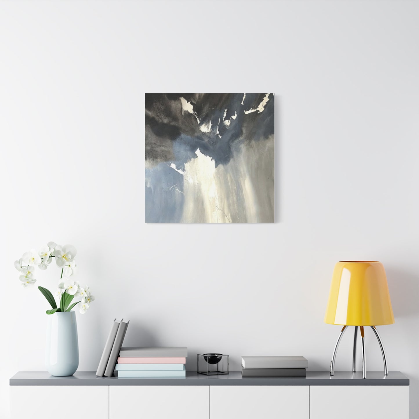 Abstract Storm Canvas Print — Dramatic Blue & Gray Matte Wall Art
